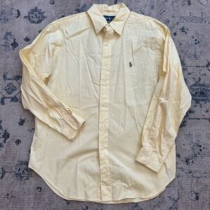 Men Polo Ralph Lauren Classic Fit Yellow button-down size 16 1/2 Large